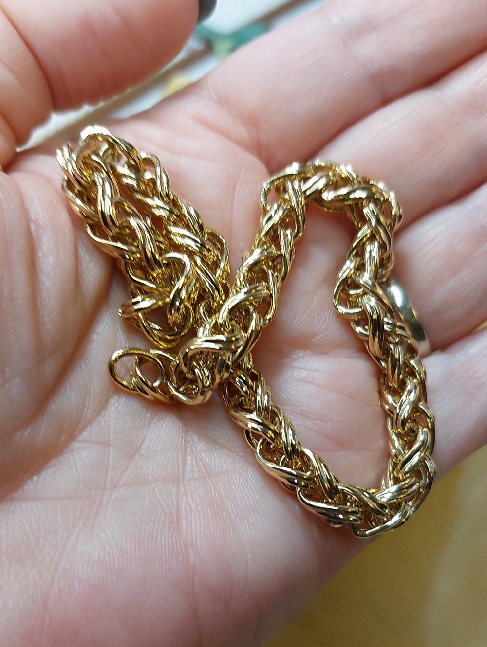 Gold Plated Basket Weave Bracelet Or Ankle Bravelet Mens Womans - Picture 7 of 7